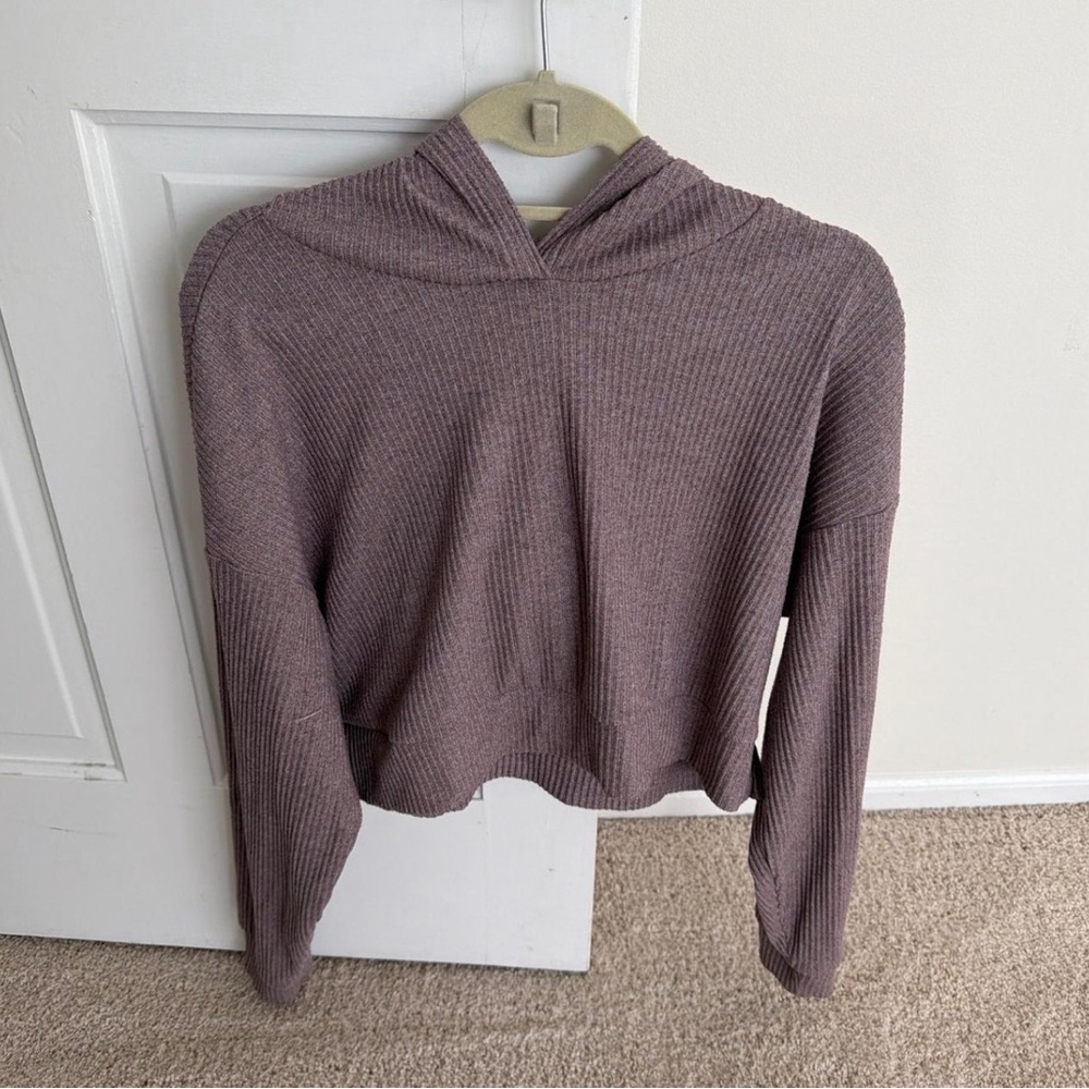 ALO Yoga Mauve Ribbed Hoodie